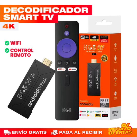 DECODIFICADOR SMART TV 4K CON CONTROL REMOTO