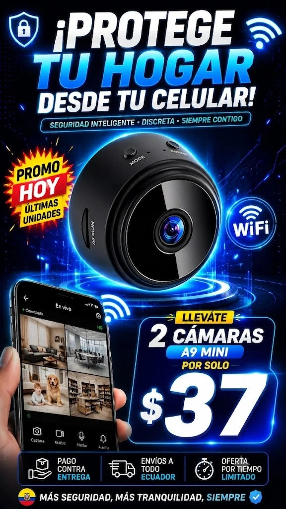 2 Mini Cámara Espía A9 / Recargable